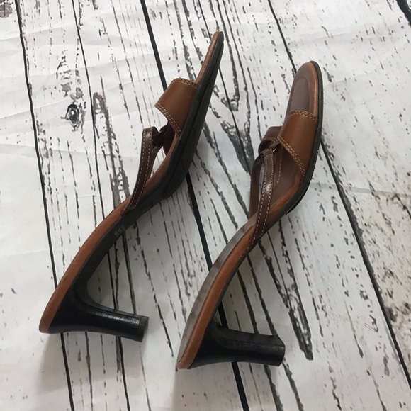 Pesaro Brown Leather Slip-On Sandals 2 - Picture 3 of 16